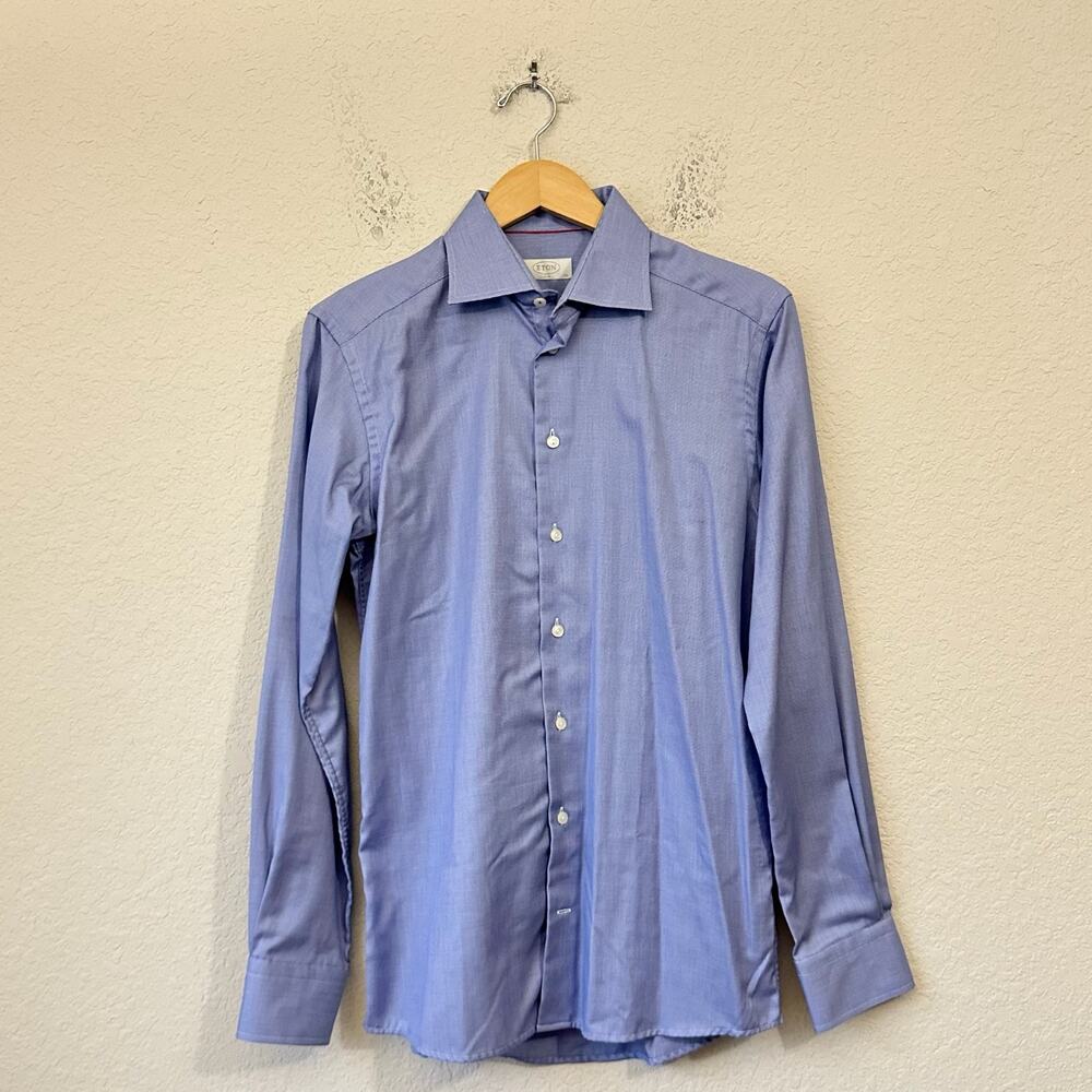 ETON Dress Shirt Blue Slim Long Sleeve Button Up Cotton Office